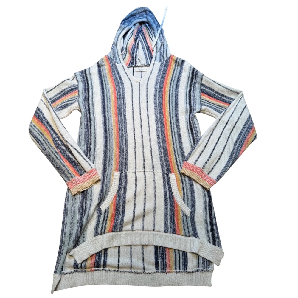 Ron Jon Surf Shop Baja Hoodie Sweater‎ Dress Striped Boho Beach Pullover Women M